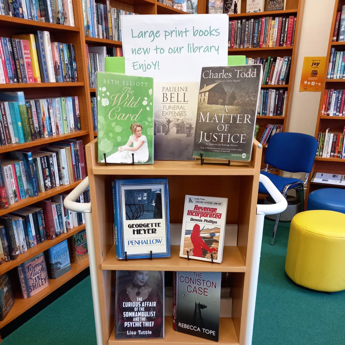 Featured Library Books May Book Display: Large Print – Love Weston Library